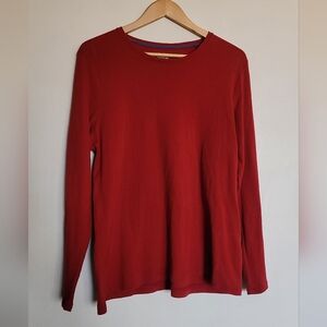 Croft & Barrow The Classic Tee Long Sleeve Crew, Women's XL, Brick Red